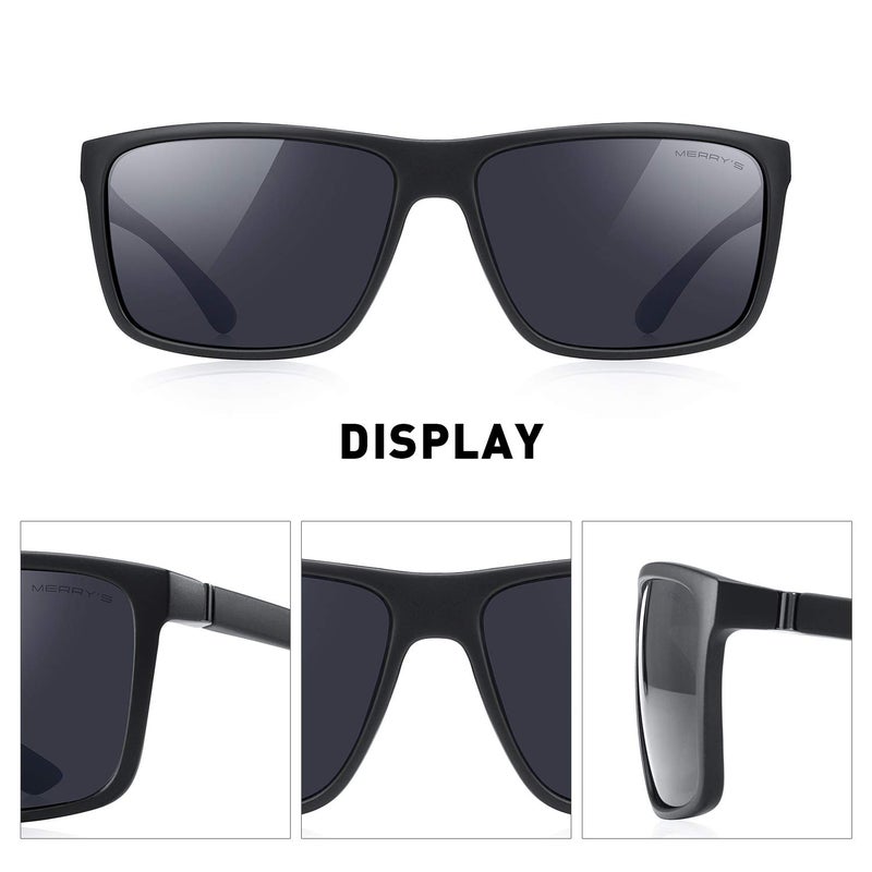 MERRY'S Rectangular Polarized Sports Sunglasses for Men Women Cycling Driving Fishing UV400 Protection S8225 - Image 4