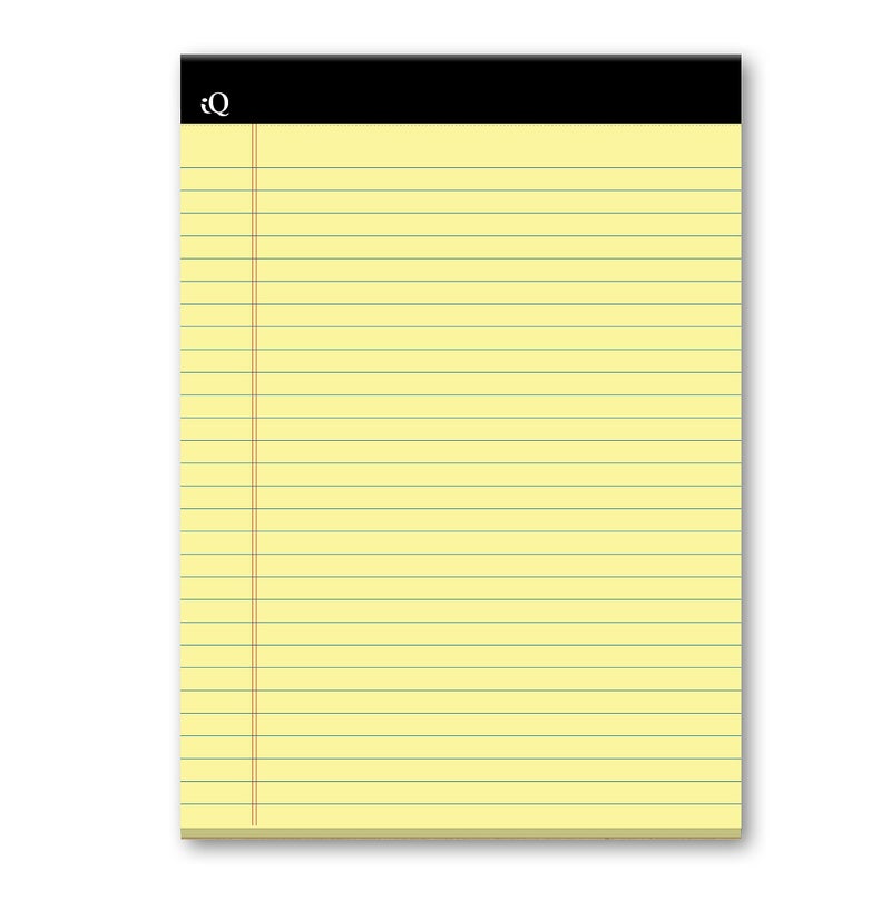 iScholar iQ Legal Pads, Canary, Wide Ruled, 8.5" x 11.75", 50 Sheets Per Pad, Pack of 3 Pads (98113) - Image 4