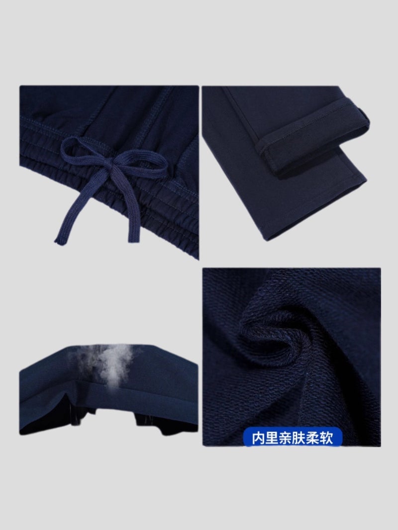 Children'S Navy Blue Black Sweatpants Spring & Fall Boys And Girls Dark Gray Light Gray Cuffed Thickeneded Kidsren'S School Uniform Pants - Image 4