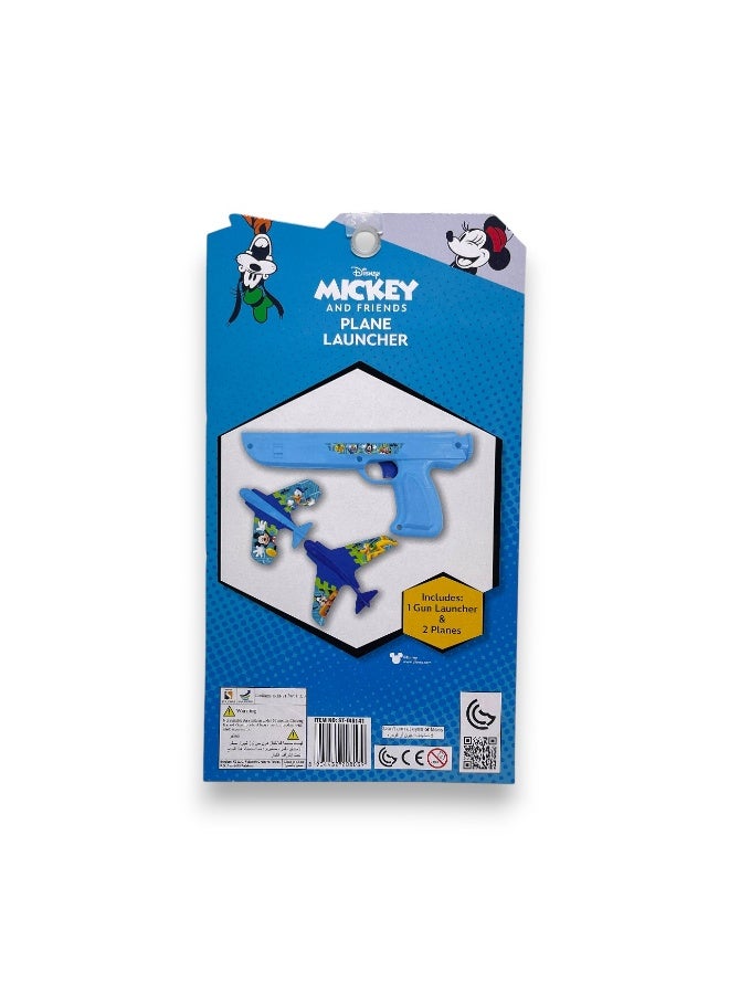 Disney Mickey Mouse Plane Launcher Toy – Blue Plastic Toy Gun with 2 Launching Airplanes – Kids’ Outdoor Action Toy-Blue - Image 3
