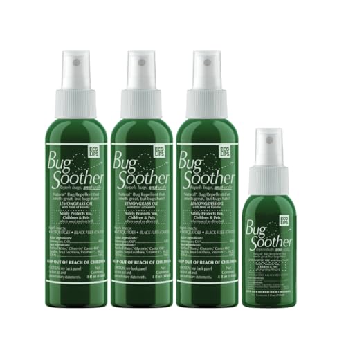 Bug Soother Spray (3, 4oz) - Natural Mosquito, Gnat & Insect Deterrent & Repellent with Essential Oils - 100% DEET-Free Safe for Adults, Babies, Pets, & Environment - Made in USA - Includes 1 oz - Image 1