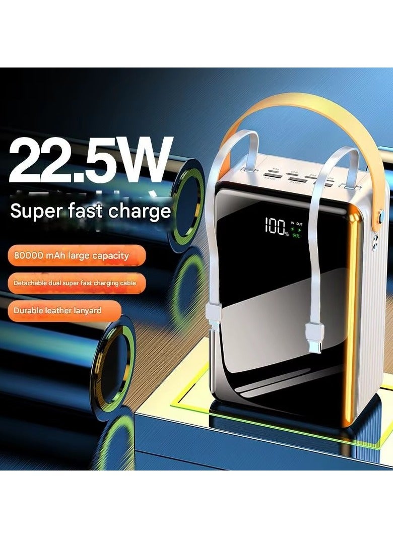 Denx 80000mAh Large Capacity Power Bank Portable Battery with Reflective Digital Display  DX410  - Image 2
