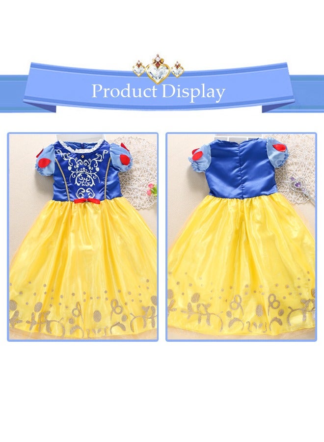 إسكدنيا Princess Dress for Little Girls Cosplay Costume Role-playing clothes Princess Costume Breathable Fabric for Princess Mesh Dress with Dress up Accessories Toys for Birthday Party Sparkling Ball Gown and perform 120cm - Image 2