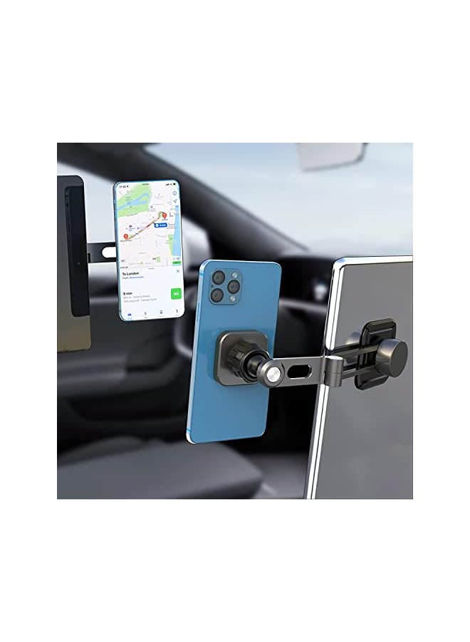 Green Tiger Car Magnetic Phone Holder Fit for Tesla Model 3/Y Auto Phone Mount Folding Hiddens Bracket Compatible With Magsafe Cellphone 360° Rotation Invisible Support Gift for Man Woman - Image 4