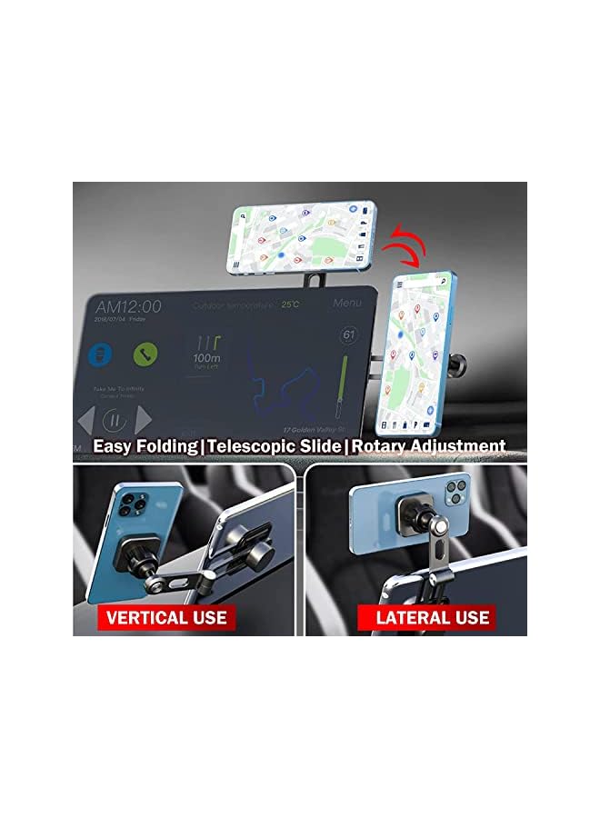 Green Tiger Car Magnetic Phone Holder Fit for Tesla Model 3/Y Auto Phone Mount Folding Hiddens Bracket Compatible With Magsafe Cellphone 360° Rotation Invisible Support Gift for Man Woman - Image 5