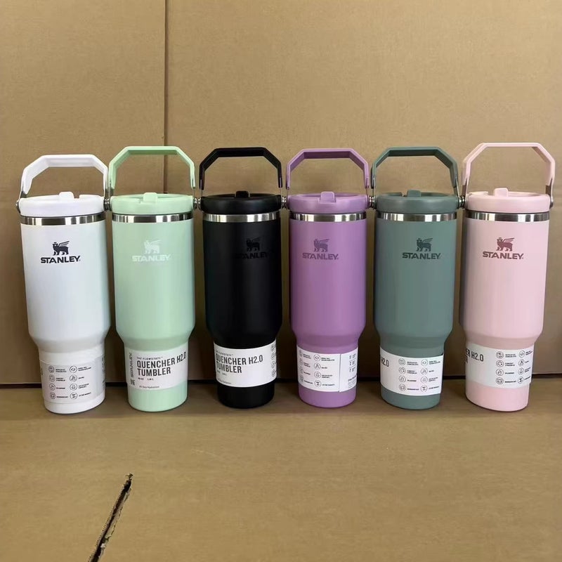 40oz Stainless Steel Vacuum Insulated Tumbler with Handle - Image 1