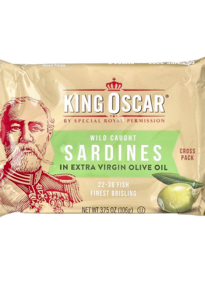 KING OSCAR Wild Caught Sardines In Extra Virgin Olive Oil 3.75 oz (106 g) 