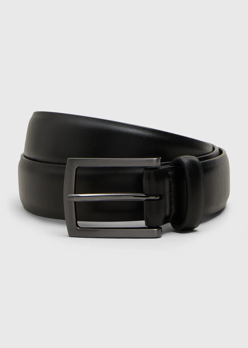 Black Faux Leather Belt