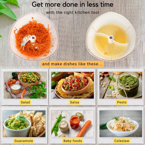 Brieftons Express Manual Food Chopper: 6.8-Cup, Hand Chopper Vegetable Cutter to Chop Veggies, Fruits, Herbs, Garlic Onion Chopper for Salsa, Salad, Pesto, Hummus, Guacamole, Coleslaw, Indian Cooking - Image 2