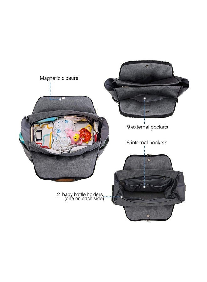 FAD Polyester Multifunctional Waterproof Mother Baby Diaper Bag, Grey - Image 5