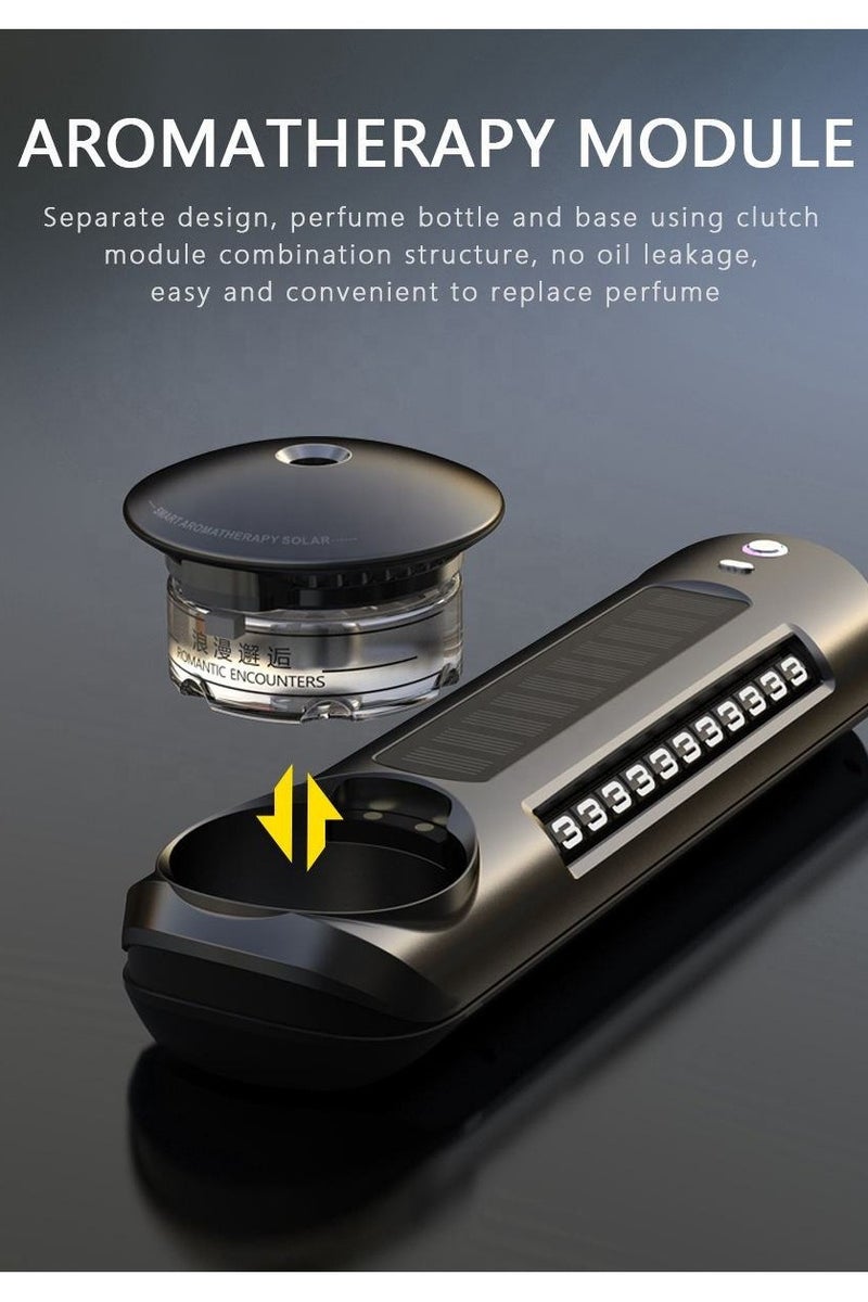 Tradeo Smart Solar Car Voice-Activated Air Freshener Alloy Aromatherapy Diffuser Multifunctional Temporary Parking License Plate, suitable for kids and pregnant women, unique design appearance - Image 2