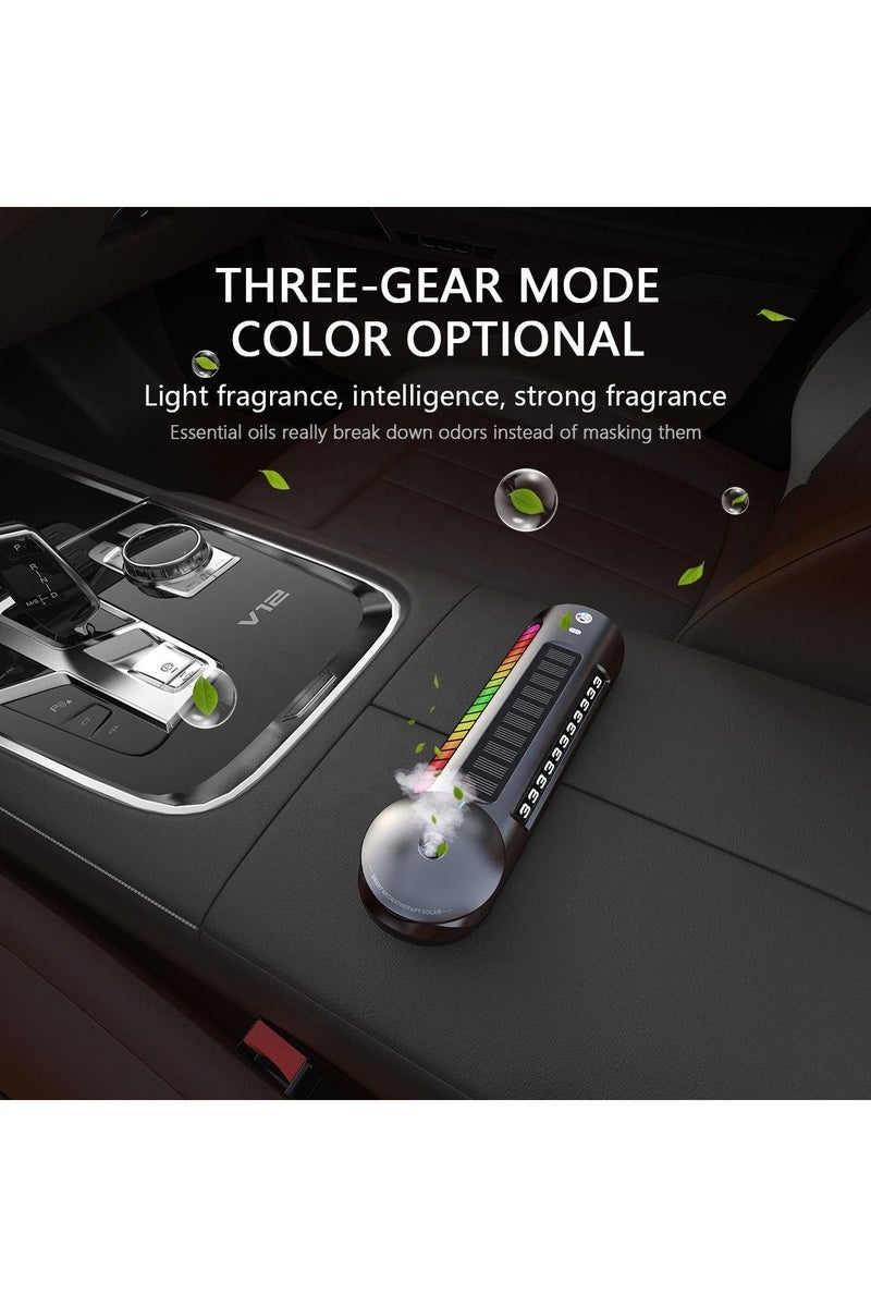 Tradeo Smart Solar Car Voice-Activated Air Freshener Alloy Aromatherapy Diffuser Multifunctional Temporary Parking License Plate, suitable for kids and pregnant women, unique design appearance - Image 3