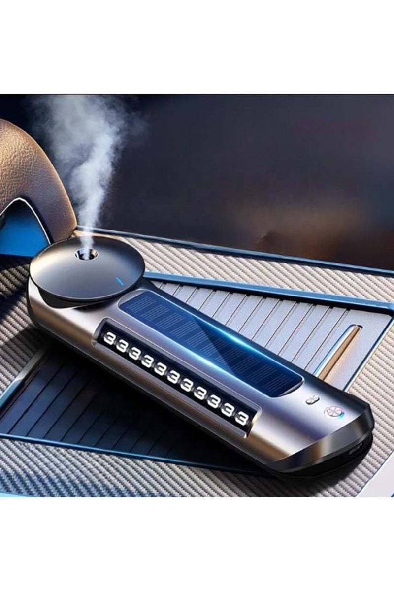 Tradeo Smart Solar Car Voice-Activated Air Freshener Alloy Aromatherapy Diffuser Multifunctional Temporary Parking License Plate, suitable for kids and pregnant women, unique design appearance - Image 4