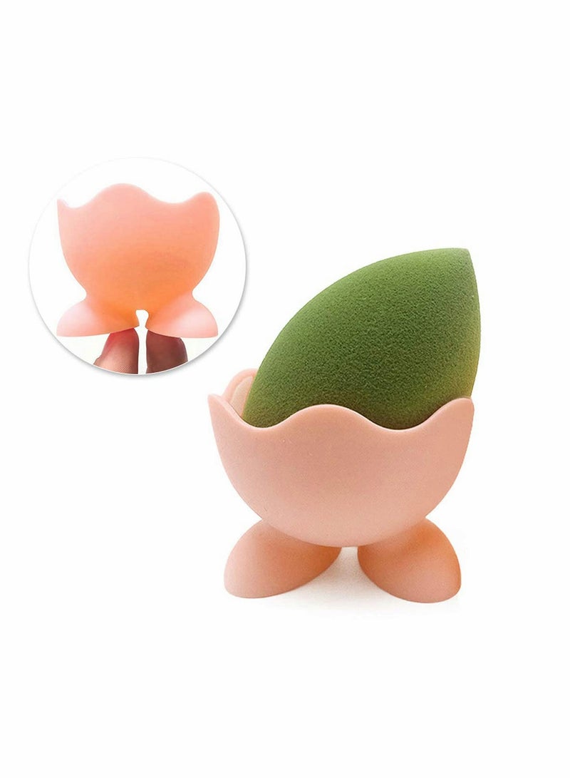 SOLARAE Beauty Egg Storage Base, Washable Reusable Beauty Sponge Blender Silcone Travel Case with 1Piece Makeup Sponge Drying Holder (White) - Image 5