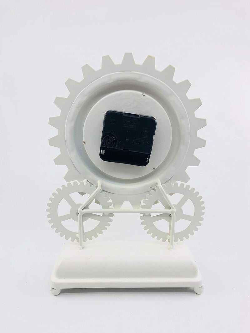 Go Hooked Go Hooked Metal Rusted Table Clock 28 Cm X 28 Cm X 9 Cm White  - Image 2