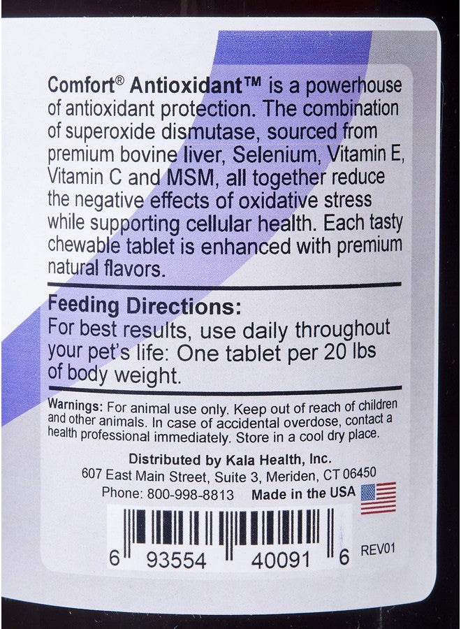 Comfort Kala Health COMFORT Antioxidant Supplement for Dogs, 100 Count, Immune Support and Helps Reduce Skin Allergies, Contains: MSM, Superoxide Dismutase, Selenium and Vitamin C & E, Made in The USA - Image 2