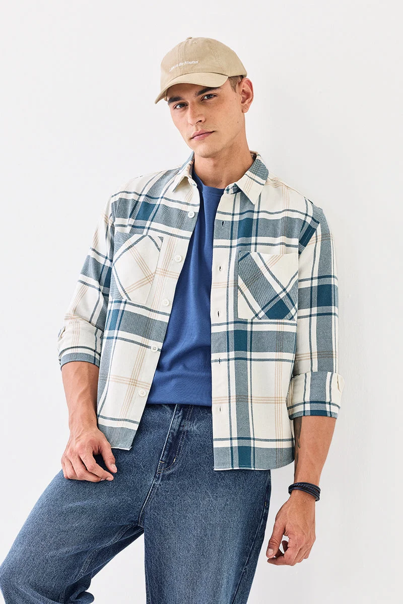 SNITCH Double Pocket Plaid Overshirt