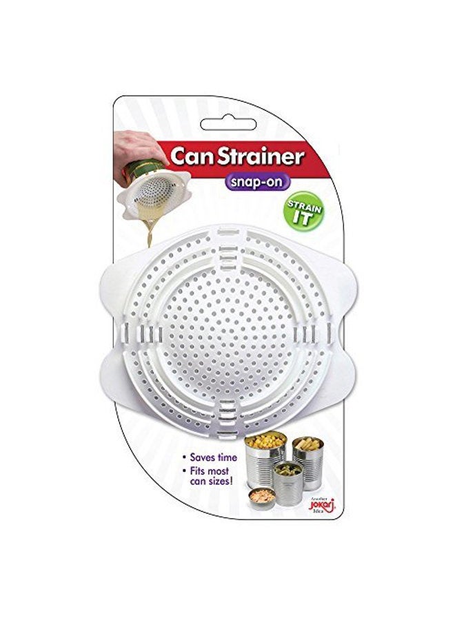 Jokari Can Colander Strainer Best For Canned Tuna Vegetables & Fruit Easy Fit Food Strainers For Clean Food Preparation Kitchen Gadget That Is Fun & Practical For No Messes White - Image 1
