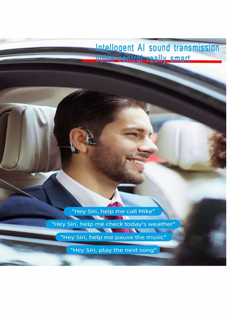SYOSI - Bone Conduction Headphones Bluetooth Red Wireless Earphones Sports Headphones with Mic Waterproof Headset with Noise Canceling Microphone for Running Workout Driving Office Home Online Learning - Image 1