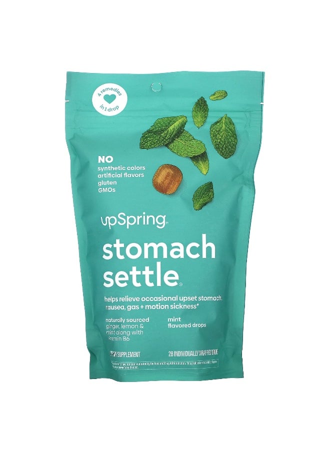 UpSpring UpSpring, Stomach Settle Drops , Mint, 28 Individually Wrapped Drops  - Image 1