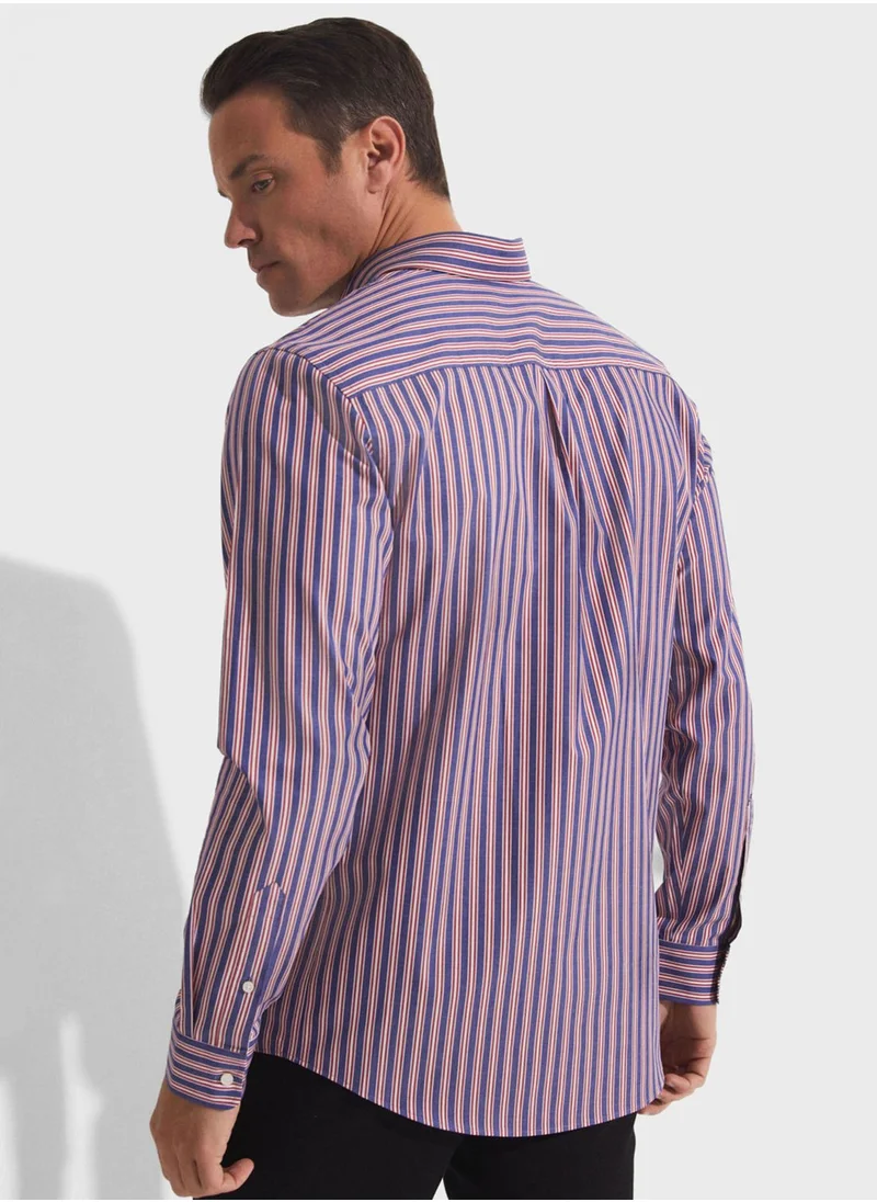 JUNE Striped Button Down Regular Fit Shirt Shirt