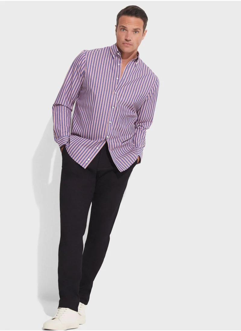 JUNE Striped Button Down Regular Fit Shirt Shirt