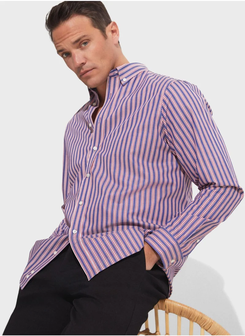 JUNE Striped Button Down Regular Fit Shirt Shirt