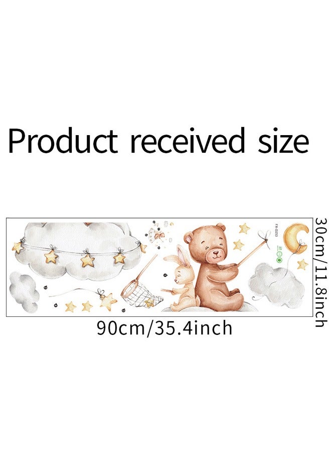 Bear Rabbit Stars Moon Children's Bedroom Kindergarten Wall Beautification Decoration Wall Stickers - Image 2