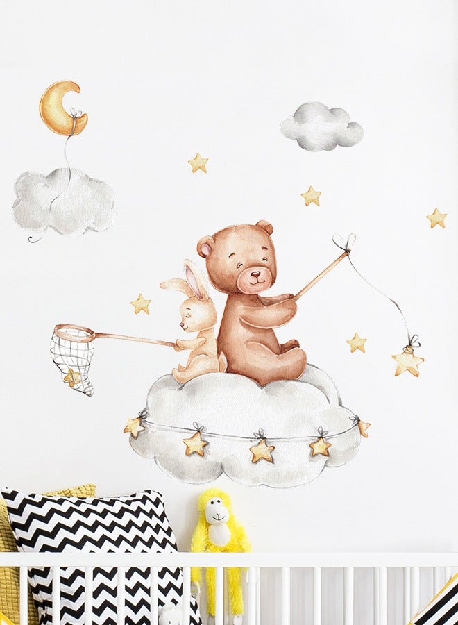 Bear Rabbit Stars Moon Children's Bedroom Kindergarten Wall Beautification Decoration Wall Stickers - Image 4