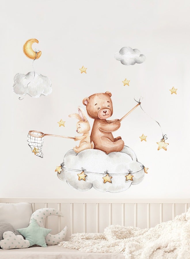 Bear Rabbit Stars Moon Children's Bedroom Kindergarten Wall Beautification Decoration Wall Stickers - Image 5