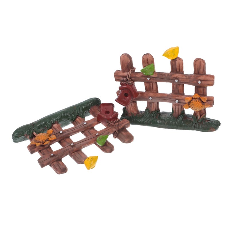 Miniature Fence Set For Sand Tray Therapy DIY Craft Garden Decor Birds Nest Design 2Pcs - Image 2