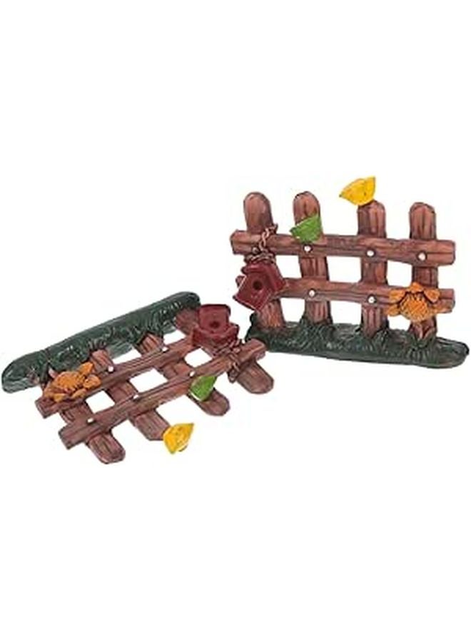 Miniature Fence Set For Sand Tray Therapy DIY Craft Garden Decor Birds Nest Design 2Pcs - Image 1