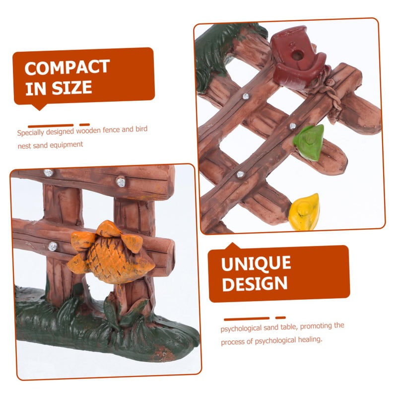 Miniature Fence Set For Sand Tray Therapy DIY Craft Garden Decor Birds Nest Design 2Pcs - Image 4
