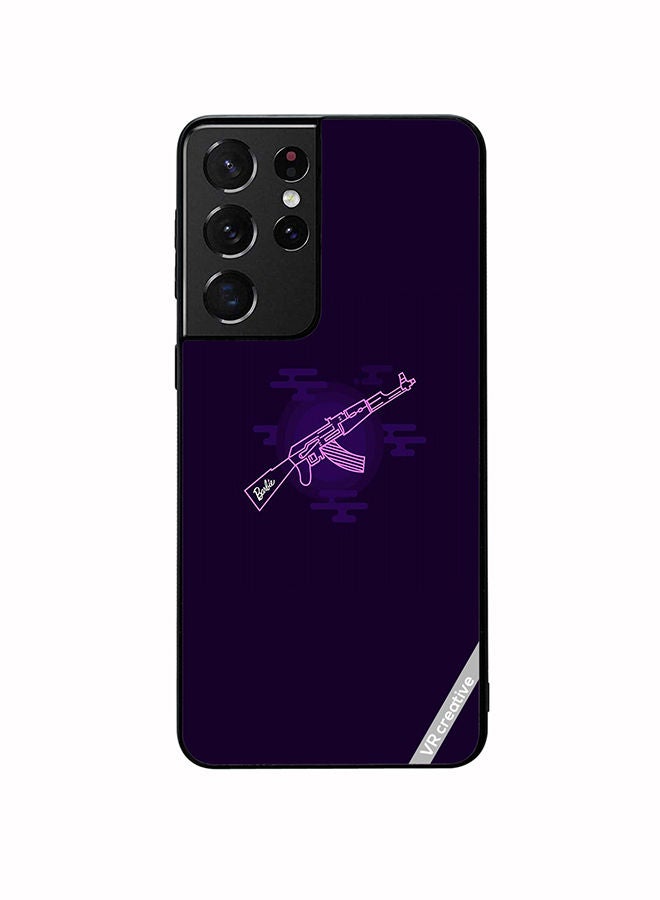 VR CREATIVE Protective Case Cover For Samsung Galaxy S21 Ultra 5G Ak47 Minimal Design Multicolour - Image 1