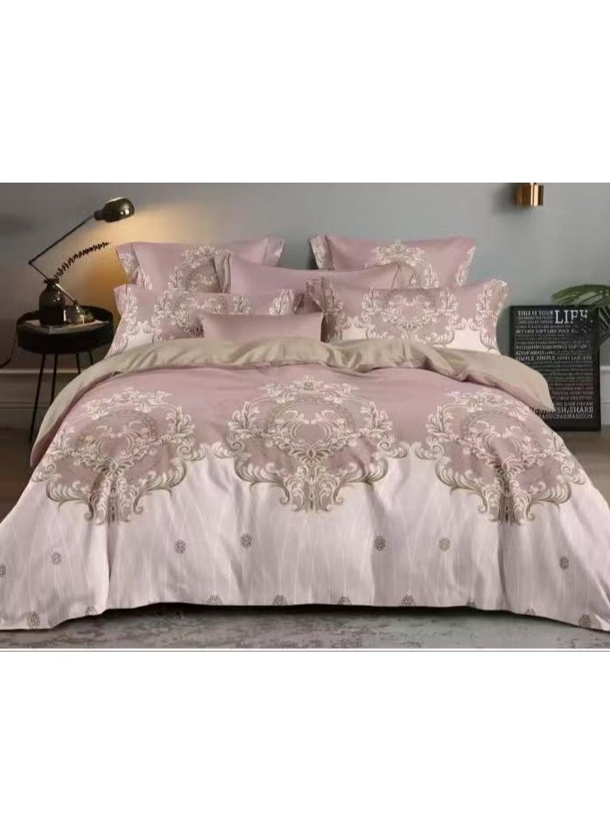 Generic DUOMA HOME cotton duvet cover set , king size ,6pcs set with duvet cover 220*240cm and fit sheet and 4pcs pillowcases  - Image 1