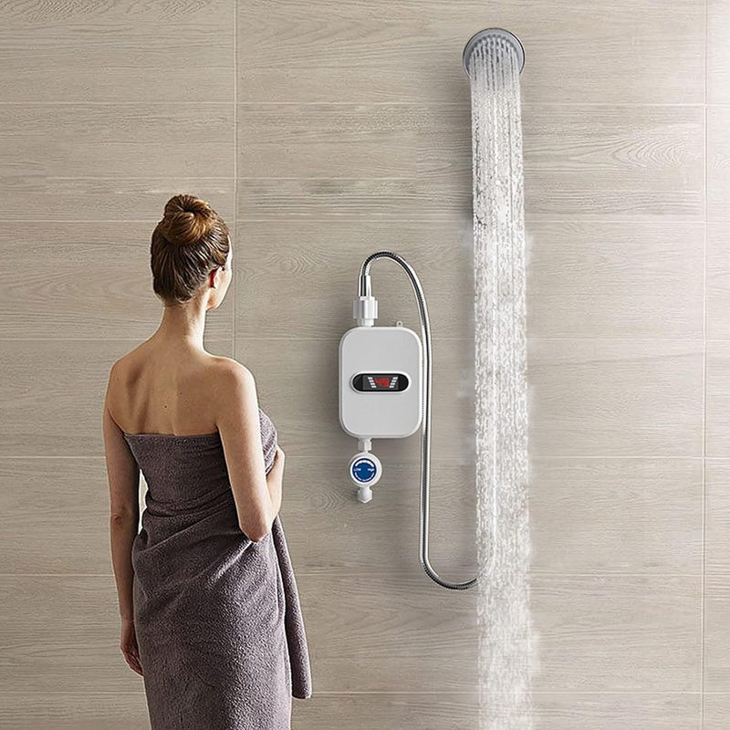 comfrt Mini Tankless Water Heater, Outdoors Portable Instant 110v Electric Water Heater, Overheating Protection, Easy to Install, Use for RV Cabin Barn Camping Boat - Shower Head Water Heater - Image 3