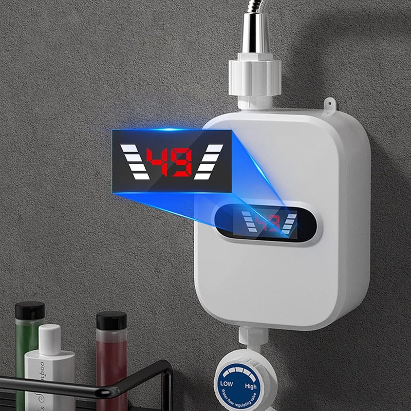 comfrt Mini Tankless Water Heater, Outdoors Portable Instant 110v Electric Water Heater, Overheating Protection, Easy to Install, Use for RV Cabin Barn Camping Boat - Shower Head Water Heater - Image 4