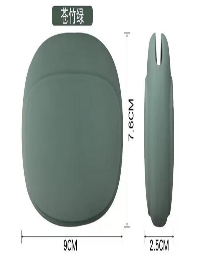A green silicone earphone storage bag, data cable, charger storage case - Image 2
