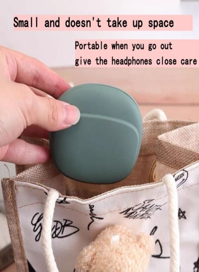 A green silicone earphone storage bag, data cable, charger storage case - Image 4