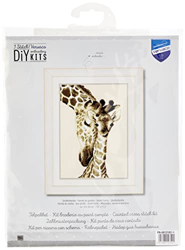 Vervaco Counted Cross Stitch Kit Giraffe Family 7.6" x 11.2" - Image 1