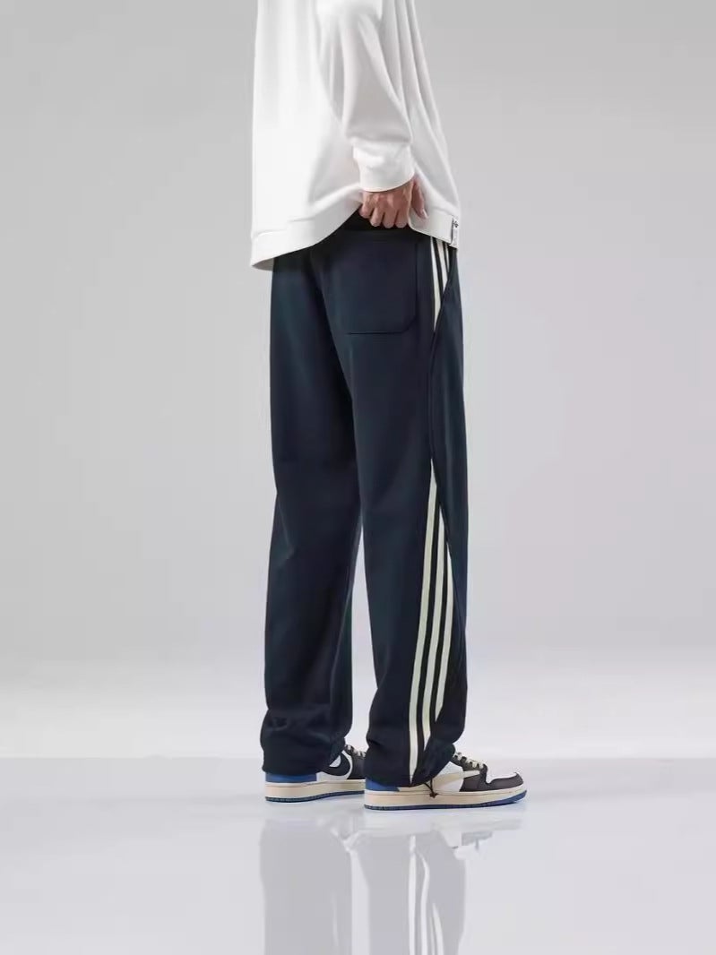 Wei Pants Men'S And Women'S American Style Retro Trendy Brand Striped Loose Straight Wide Leg Leg Leg Leg Leg Casual Pants Explosions Trendy - Image 5
