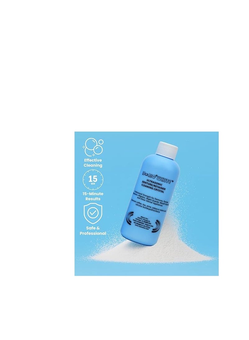 iSONIC آي سونيك وايت CSDW01 منظف طقم الأسنان/الاحتفاظ بلون الأسنان لإزالة البقع والتراكمات لجميع الأجهزة السنية/انقطاع النفس أثناء النوم/الأجهزة الشفافة، زجاجة 8 أونصات - Image 2