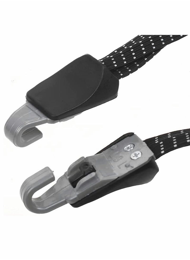 Rope, Bike Luggage Fixed Strap Rope, 3 in 1 Bungee Cord Nylon Durable Bicycle Luggage Strap with Hook Portable Tension Belts, 5pcs (Black)