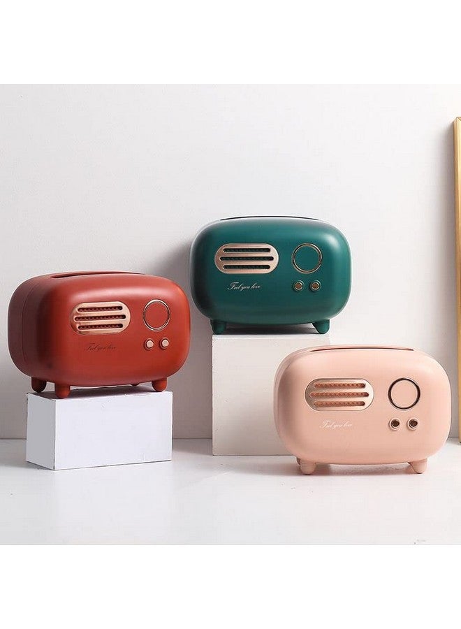 oddpod™ Vintage Retro Small Tissue Box Holder & Paper Towel Dispenser for Office, Living Room, Bedroom, Night Stand & Desk - Pine Green - Image 5