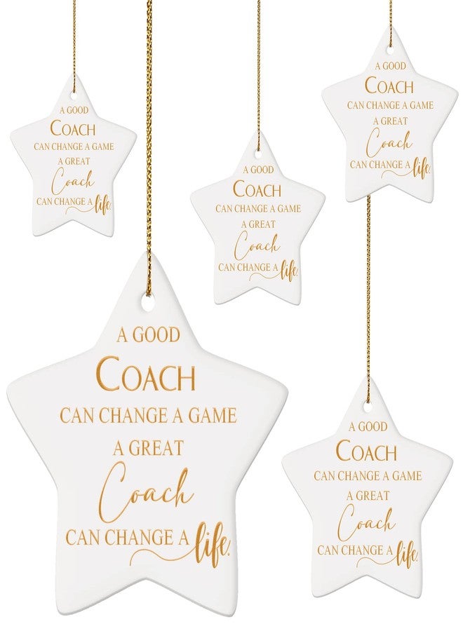 Cunhill 5 Pcs Coach Ornaments Thank You Coach Gifts Cheer Appreciation Gift for Women Men to Hang on Christmas Tree, Wall - Image 1
