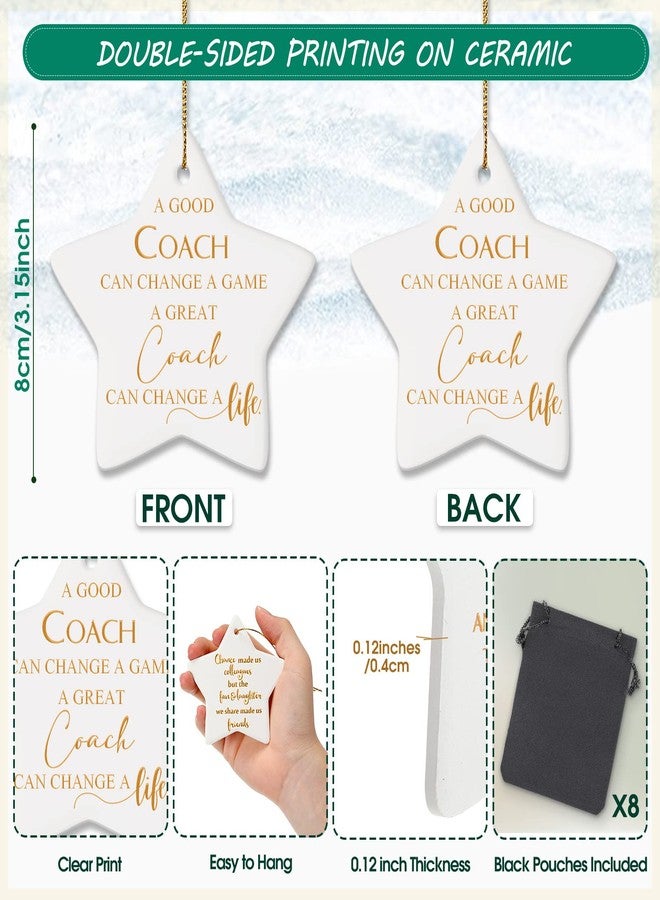 Cunhill 5 Pcs Coach Ornaments Thank You Coach Gifts Cheer Appreciation Gift for Women Men to Hang on Christmas Tree, Wall - Image 2