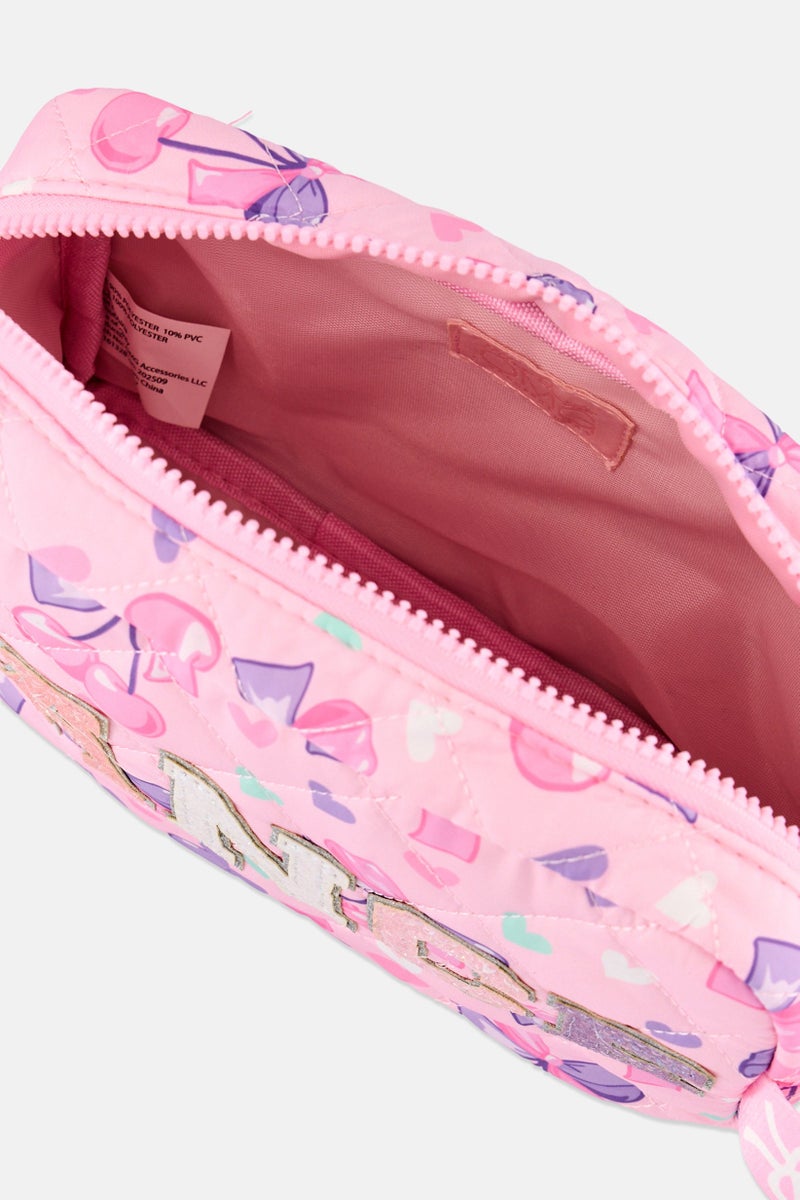Miss Gwen's OMG Kids Girl Quilted Dance Makeup Pouch, Pink - Image 2