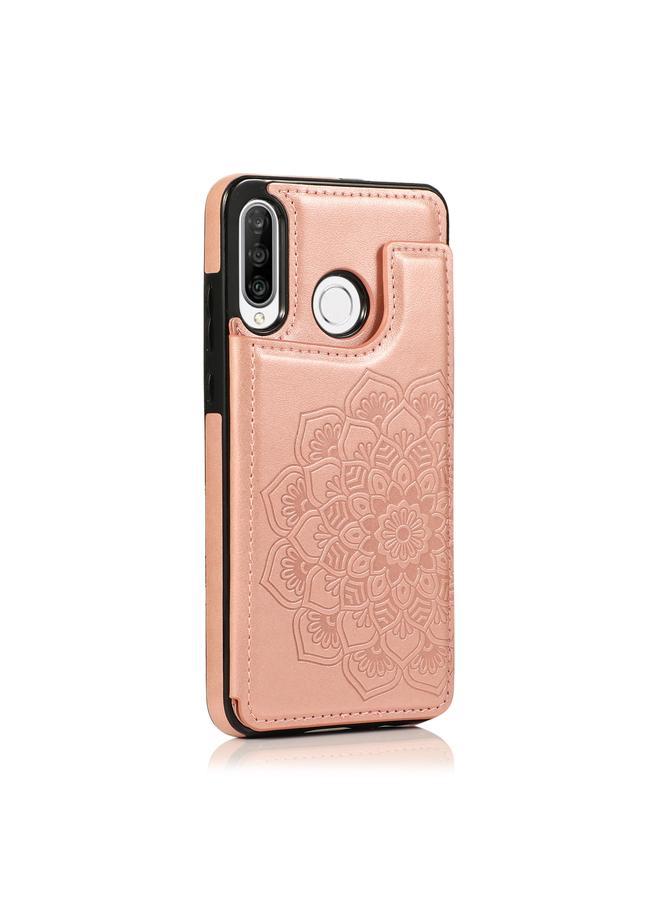 Zaboon Case For Huawei P30 Lite Double Buckle Mandala Pattern PU+TPU Protective Case with Card Slots & Holder & Photo Frame - Image 2