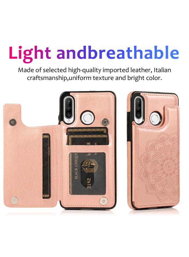 Zaboon Case For Huawei P30 Lite Double Buckle Mandala Pattern PU+TPU Protective Case with Card Slots & Holder & Photo Frame - Image 5