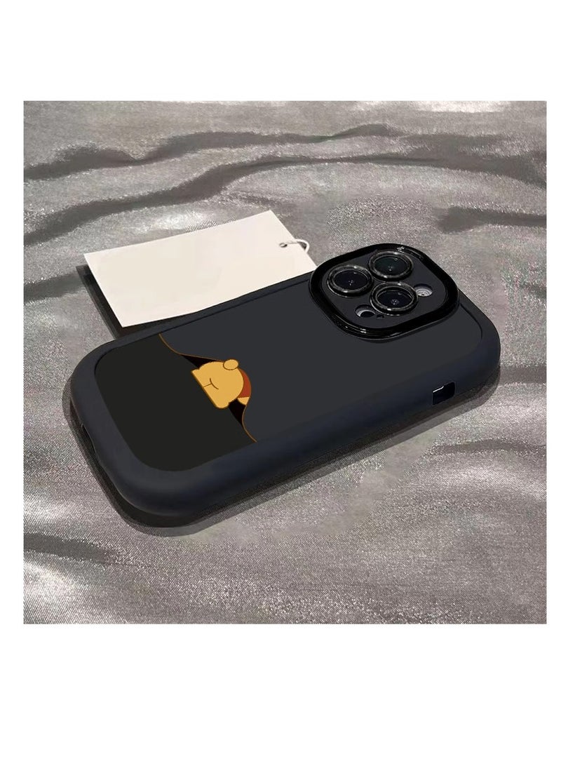 NIBEMINENT Winnie The Pooh Protective TPU Case Cover For iPhone 15 Pro Max, Black